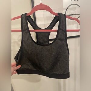 grey & black sports bra